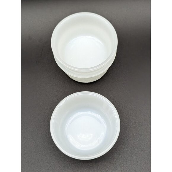 Vintage 1950's GlasBake Milk Glass Ramekin Cups or Custard Dishes Set of 3 - Picture 3 of 6